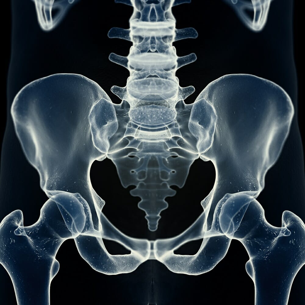 Røntgenbilde av Korsrygg, bekken og hofter